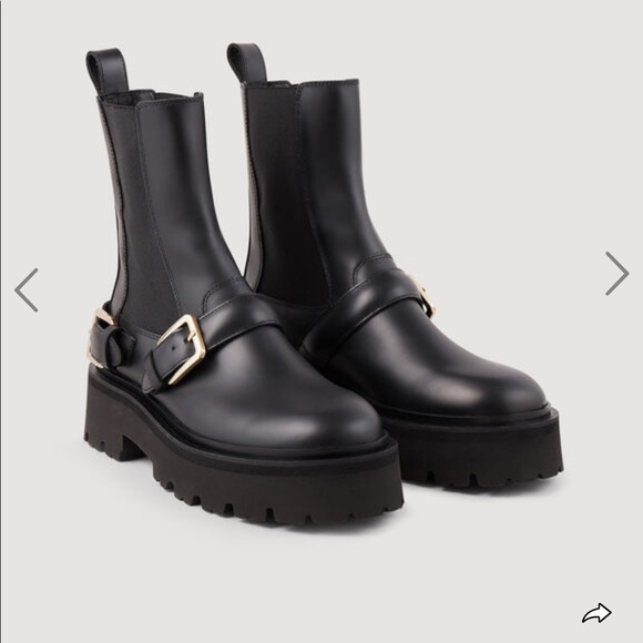 Sandro Helen Buckled Chelsea Boots (36)- Worn Only Twice - Picture 3 of 7